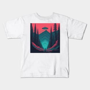 UFO Chronicles Podcast - UFO Glitch Artwork V3 Kids T-Shirt